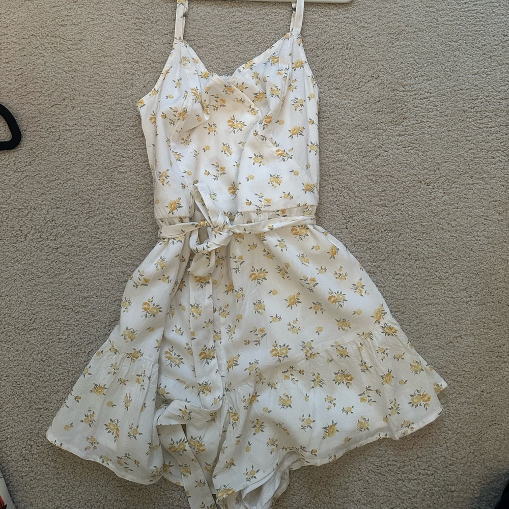 yellow flowered hollister dress